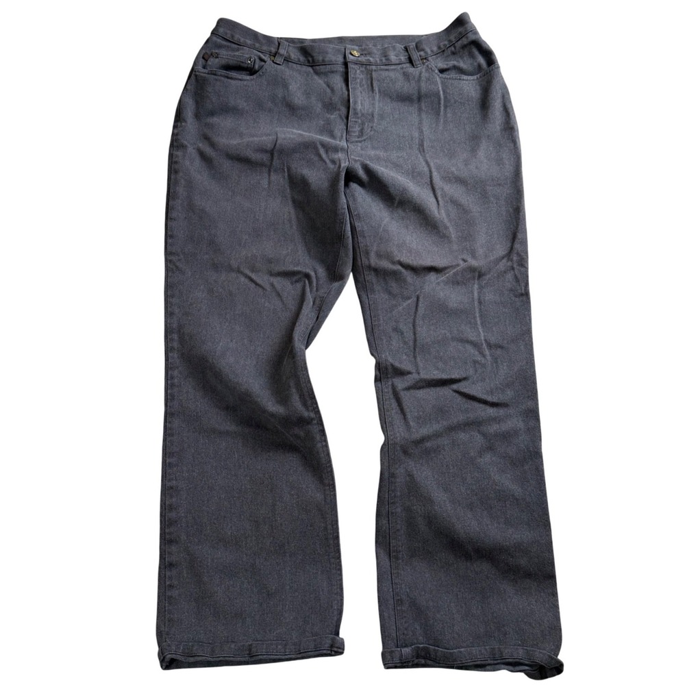 Lauren Ralph Lauren‎ Jeans Women Plus Size 16W Gray Straight Leg Stretch Denim